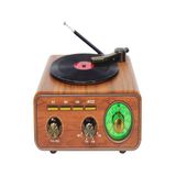 Ultratekno M-1317Bt Özel Tasarım Ahşap Görünümlü Retro Vintage Nostaljik Radyo & Bluetootlu Mini Fm Radyo