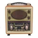 Ultratekno M-2027BT Gerçek Ahşap Eskitme Kaplama Radyo FM AM SW USB TF AUX Destekli Bluetooth Hoparlör