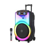 Ultratekno NDR Y-12 Full RGB Panel 40 W Taşınabilir Büyük Boy Mikrofonlu Siyah Bluetooth Hoparlör