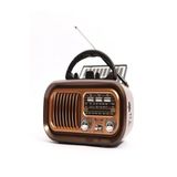 Ultratekno Nostaljik Görünümlü Solar Panelden Şarj Olabilen Telefon Standlı FM Radyo Bluetooth Hoparlör