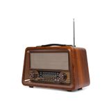 ULTRATEKNO Nostaljik Radyo Gerçek Ahşap Eskitme Bluetooth Hoparlör Mp3 Çalar Müzik Kutusu