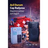ULTRATEKNO NS-8138 FM / AM / SW 3 Bant Deprem Çantasına Uygun Taşınabilir Cep Radyosu | Pilli Mini Radyo