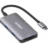 UltraTekno Onten Serisi OTN-91182 Usb-C Çoklu Kart Okuyucu MacBook Tablet Pc Uyumlu Card Reader - Gümüş