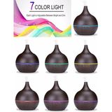 UltraTekno Uzaktan Kumandalı 550ML Aroma Difüzörü Ultrasonik Hava Nemlendirici Buhar Makinesi Rgb 7 Renk LED - Siyah