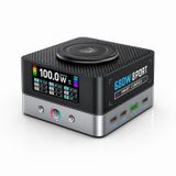 Ultratekno Wlx-r8a 680w Gan 8 Port Pd 3.1 Hızlı Şarj İstasyonu Kablosuz Şarj Destekli Usb Type-c Laptop Telefon Tablet Şarj Cihazı Siyah-Gri