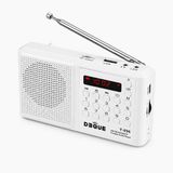 UltraTekno Y-096 Bluetoothlu Şarjlı Cep Radyosu, 18650 Pilli Taşınabilir FM Radyo, USB ve TF Kart Destekli, Type-C Şarjlı, LED Fenerli Acil Durum ve Deprem Radyosu (Beyaz)