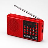 UltraTekno Y-096 Bluetoothlu Şarjlı Cep Radyosu, 18650 Pilli Taşınabilir FM Radyo, USB ve TF Kart Destekli, Type-C Şarjlı, LED Fenerli Acil Durum ve Deprem Radyosu (Kırmızı)