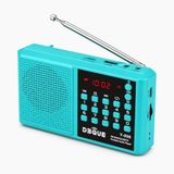 UltraTekno Y-096 Bluetoothlu Şarjlı Cep Radyosu, 18650 Pilli Taşınabilir FM Radyo, USB ve TF Kart Destekli, Type-C Şarjlı, LED Fenerli Acil Durum ve Deprem Radyosu (Turkuaz)