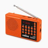 UltraTekno Y-096 Bluetoothlu Şarjlı Cep Radyosu, 18650 Pilli Taşınabilir FM Radyo, USB ve TF Kart Destekli, Type-C Şarjlı, LED Fenerli Acil Durum ve Deprem Radyosu (Turuncu)