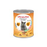 ULTRAVİTA PREMİUM YÜKSEK PROTEİNLİ GURME ETLİ KONSERVE YAŞ KEDİ MAMASI 415GR 1 ADET