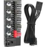 Ulu Bilgisayar Fan Çoklayıcı 5 Port Y Pwm Splitter 4 Pin Hub Cpu Kablo Çoğaltıcı - Siyah