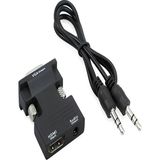 Ulu Bilgisayar HDMI To VGA Monitör Çevirici Dönüştürücü Adaptör Başlık Ses Destekli - Siyah