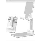 Ulu Bilgisayar Masaüstü Telefon ve Tablet Tutucu Stand 2 Kademeli Uzunluk Ayarlı Silikon Pedli Kaydırmaz Taban - Beyaz