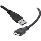 Ulu Bilgisayar Micro USB 3.0 Kablo Harddisk Hdd-Ssd Kablosu Şarj Data Kablosu - Yüksek Hızlı Veri Aktarımı - Siyah