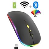 Ulu Bilgisayar Orn Kablosuz Fare Wireless Bluetooth Mouse 4 Tuşlu Renk Sessiz Şarj Edilebilir - Siyah