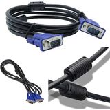 Ulu Bilgisayar VGA Kablo Ekran LCD Monitör Projeksiyon Bağlantı Kablosu - Çift Filtreli - 1.5 Metre - Siyah - 1,5 cm