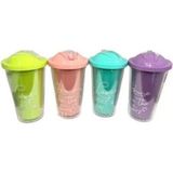 Ulu İthalat Pastel Renk Pipetli Bardak Matara 450 ml