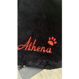 ULUBEN İsimli Siyah Peluş Evcil Kedi Köpek Yatağı Battaniyesi Yuvası Evi Kulübesi Minderi Matı Örtüsü