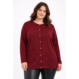 uludağ triko Kadın Anne Triko Hırka Kabartma Şal Desen BGL-ST05303 - Bordo - XL