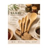 Ulus Home 4’Lü Bambu Baharat Ölçü Kaşık Seti