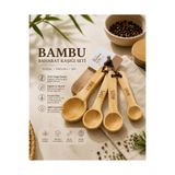 Ulus Home 4’Lü Mini Bambu Ölçü Kaşık Seti