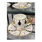 Ulus Home Asil Dokunuş Yeni Pembeli 6 Kişilik Kahve Fincan Takımı 90 ml pembe