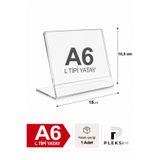 ulusoypleksi 1 Adet A6 L Tipi Yatay 10,5X15 Cm Şeffaf Pleksi Föylük Resimlik Stand Üstü Sergileme Etiketlik Fiyatlik Premium Ürün