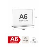 ulusoypleksi 1 Adet A6 T Tipi Yatay 10,5X15 Cm Şeffaf Pleksi Föylük Resimlik Stand Üstü Sergileme Etiketlik Fiyatlik Premium Ürün