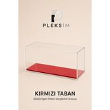 ulusoypleksi 15x10x10 cm Dikdörtgen Ayakkabı Sunum Kutusu Şeffaf Pleksi Akrilik Display Box Premium Vitrin Kırmızı Taban
