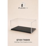 ulusoypleksi 15x10x10 cm Dikdörtgen Saat Sergileme Kutusu Şeffaf Pleksi Akrilik Display Box Koleksiyon Vitrini Siyah Taban