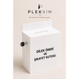ulusoypleksi Premium Kalitede Kilitli Dilek ve Öneri Kutusu – Duvara Monte Pleksi Şikayet ve Geri Bildirim Kutusu-Beyaz