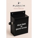 ulusoypleksi Premium Kalitede Kilitli Dilek ve Öneri Kutusu – Duvara Monte Pleksi Şikayet ve Geri Bildirim Kutusu-Siyah