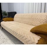 Ulya Hayat Wellsoft Koltuk Çekyat Kanepe Yatak Örtüsü Altı Süngerli Kaydırmaz Kalite - 170 x 210 cm - 010-Bej