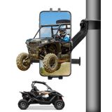 ULZOZN UTV Telefon Tutucu 360° Dönen Evrensel UTV ATV SXS 1,75-2 İnç Rulo Bar Ağır Hizmet Alüminyum ATV Telefon Tutucu, 4,7-6,8 İnç Cep Telefonu için, Siyah