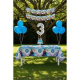 Umamiçe Frozen Elsa Temalı 3 Yaş Doğum Günü Parti Seti – Masa Örtüsü + Banner + Balonlar