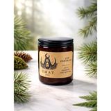 Umay Aura Çam Kokulu Aromaterapi El Yapımı Mum %100 Soya Wax Amber Cam Kavanoz 100 cc - 1 Adet