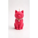 Umay Aura Kedi Figürlü Dekoratif Mum -Şans Kedisi Hediyelik Biblo Mum Soya Wax - Kırmızı - 50 Adet