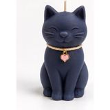 Umay Aura Kedi Figürlü Dekoratif Mum -Şans Kedisi Hediyelik Biblo Mum Soya Wax - Siyah - 50 Adet