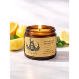 Umay Aura Limon Kokulu Aromaterapi El Yapımı Mum %100 Soya Wax Amber Cam Kavanoz 100 cc - 1 Adet