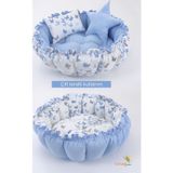 Umay Bebek 3'Lü Set Yatak Ve Yastık, Yuvarlak Babynest, Oyun Halısı, Bebek Yatağı