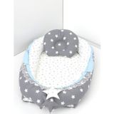 Umay Bebek Babynest, Bebek Uyku Yatağı 0-2 Yaş - Pamuk Kumaş - Koyu Gri Mavi