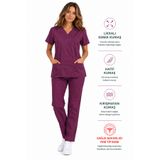 UMAY ÜNİFORMA Mor Likralı Kadın Scrubs Takım Medikal Forma Hemşire Doktor Veteriner Eczacı Diş Hekimi Dentist Hemşir Sağlık Personeli Güzellik Uzmanı Yeni Tip Mor Renk Scrubs Üniforma