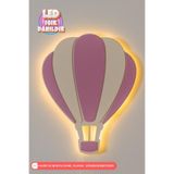 UmayBabyDekor 1 Adet Pembe Balon Gece Lambası Bebek Çocuk Odası Duvar Dekorasyonu Aydınlatma Ahşap Gece Lambası