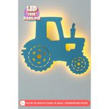 UmayBabyDekor 1 Adet Traktör Dekor Gece Lambası Bebek Çocuk Odası Duvar Dekorasyonu Aydınlatma Ahşap Gece Lambası