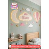 UmayBabyDekor 3Lü Set bulut ay balon Led Işık Gece Lambası Bebek Çocuk Oda