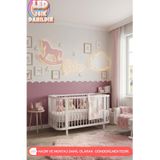 UmayBabyDekor 3’lü Set Sallanan At 1 Bulut 1 Kişiye Özel İsim Çocuk Odası Duvar Dekorasyonu Ledli Ahşap Duvar Dekoru