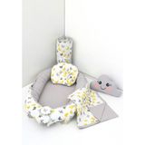 Umaybebek 5 Parça - Bebek Uyku Yatağı, Baş Yastık, Bebek Pikesi, Yorganı, Dekoratif Bulut Yastık - 60 x 90 cm