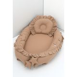 Umaybebek Babynest, Bebek Uyku Yatağı 0-2 Yaş - %100 Pamuk - Kahve Fırfırlı - 60 x 90 cm