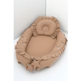 Umaybebek Babynest, Bebek Uyku Yatağı 0-2 Yaş - %100 Pamuk -kahve Fırfırlı