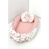 Umaybebek Babynest, Bebek Uyku Yatağı 0-2 Yaş - %100 Pamuk-Pembe Kelebek